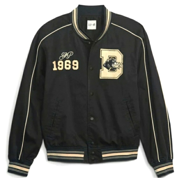 Limited‎ Edition GAP x BKc Cream and Black Bomber Jacket with Ribbed Accents